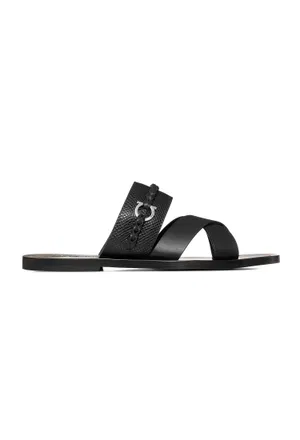 Кожаные шлепанцы FERRAGAMO 021099 123/0A2 Цена