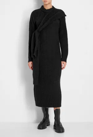 Шерстяное платье Lemaire 27334 W 193 KN417 LK090 999 BLACK 219 Цена
