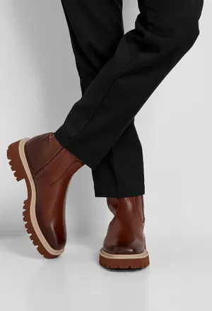 Шкіряні черевики з хутром Fulvio FERRAGAMO 021724 223/0A3M фото