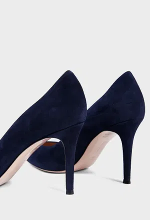 Темно-синие замшевые лодочки GIANVITO 85 Gianvito Rossi G24580 226/0DQ оригинал