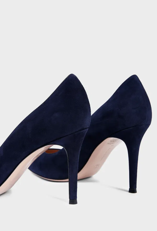 Темно-синие замшевые лодочки GIANVITO 85 Gianvito Rossi G24580 226/0DQ оригинал