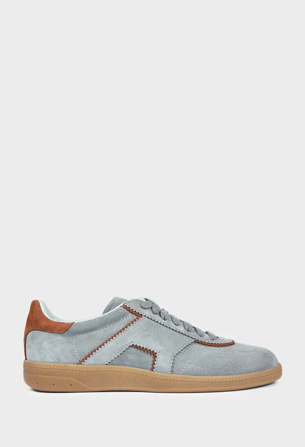 Женские серые замшевые кроссовки Santoni 61463 226/0D7 Купить