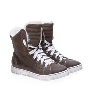 Зеленые кожаные кеды с мехом Walk Safari 50530 K213/N4M1 Цена