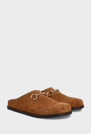 Замшевые сабо HORSEBIT Gucci 855409 126/0D3 Цена