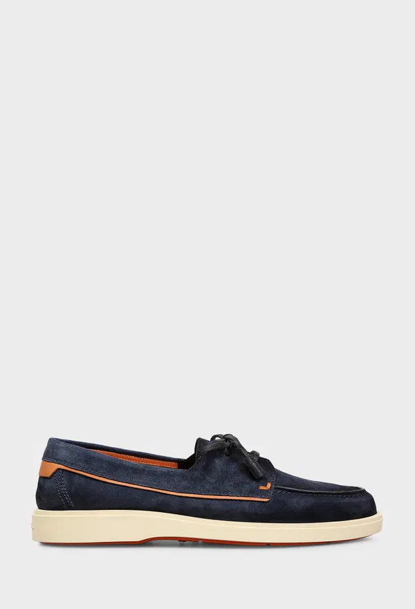 Замшеві топсайдери Santoni 19050 126/0D8 Купити