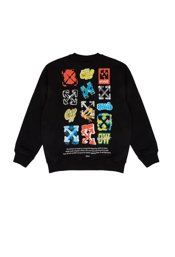 Детский черный свитшот Off-White 44BB61 126/92c Цена