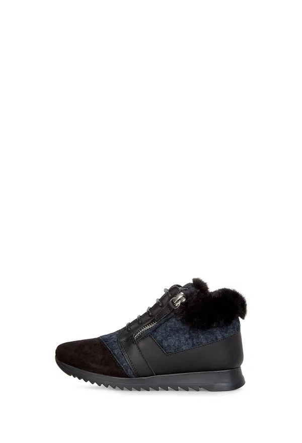Кожаные кроссовки с мехом Giuseppe Zanotti SBI812 218/48M интернет-магазин