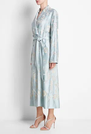 Пальто Erdem 31471 AW20_7522BLES TURNER COAT EMBROIDERED BLUE / CREAM 220 в Украине