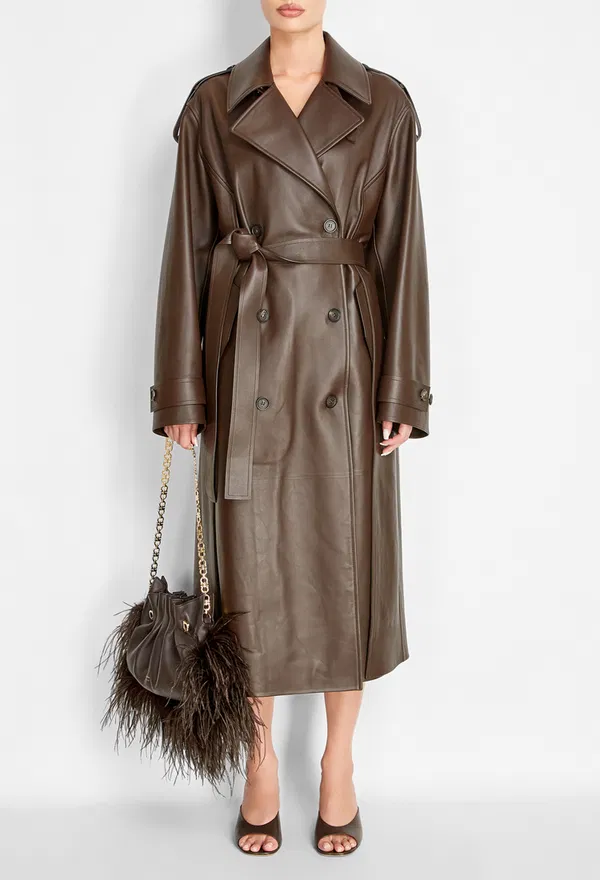Кожаный плащ FERRAGAMO 13H713 225/0AW Купить
