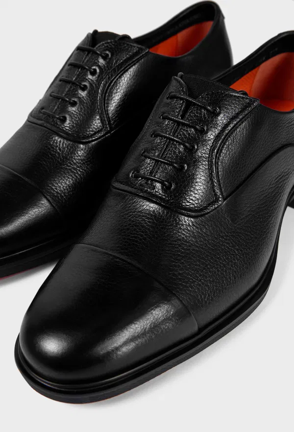 Мужские черные кожаные оксфорды Santoni 18957 226/0A2 в Украине