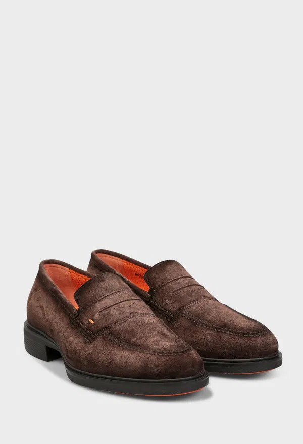 Замшевые лоферы EASY Santoni 18964 126/0D3 Цена