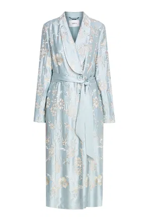 Пальто Erdem 31471 AW20_7522BLES TURNER COAT EMBROIDERED BLUE / CREAM 220 Купить
