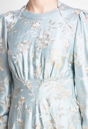 Платье Erdem 31477 AW20_21436BLES BRINTON DRESS EMBROIDERE BLUE / CREAM 220 оригинал