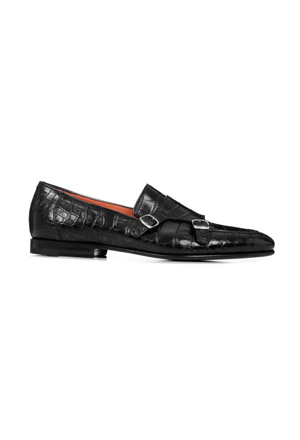 Монки из кожи крокодила Santoni 17194 121/0G2 Цена