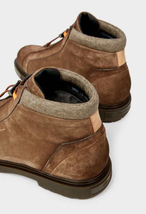 Замшеві черевики з хутром Santoni 18972 225/0D3M оригінал