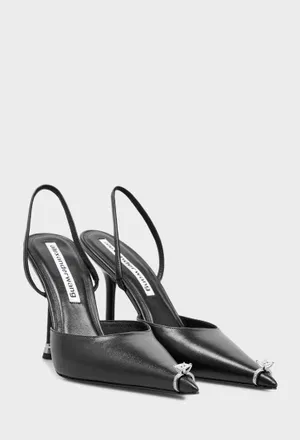 Черные кожаные слингбэки alexanderwang 30326P006 226/0A2 Цена