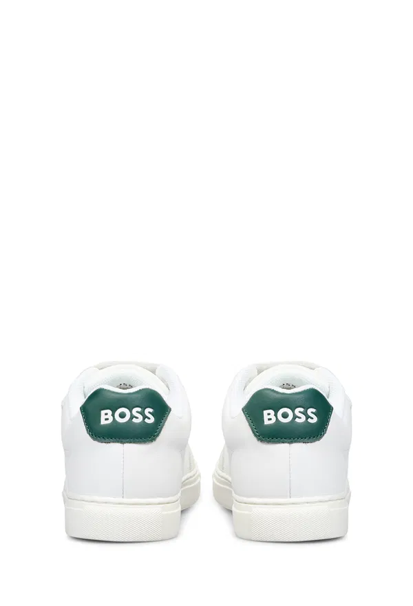 Детские белые кожаные кроссовки Boss J5281  126/01c в Украине