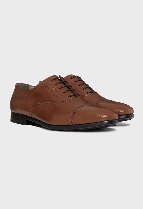 Кожаные оксфорды FERRAGAMO 02C397 123/0A3 Купить