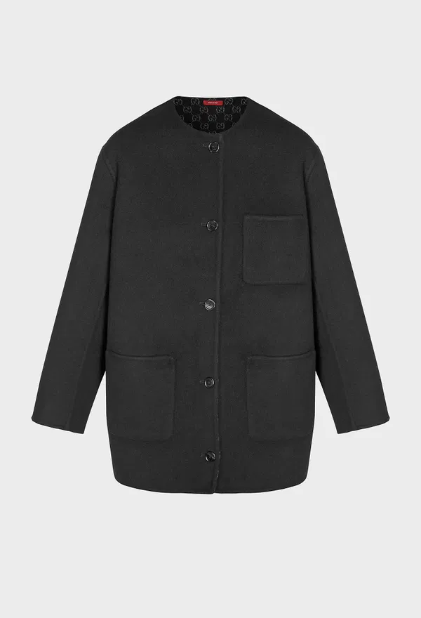 Шерстяное двустороннее полупальто Gucci 840657 225/9H2 - фото №2 Шерстяное двустороннее полупальто Gucci 840657 225/9H2 Цена