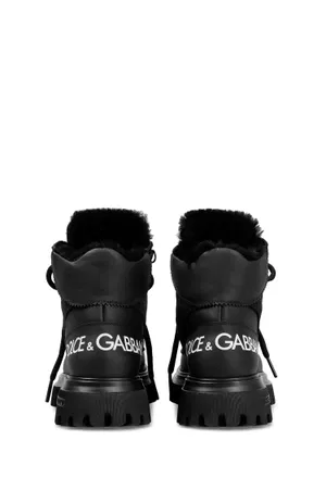 Шкіряні черевики з хутром Dolce & Gabbana DA5177 224/02M в Україні