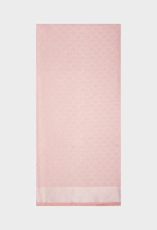 Женская шелковая розовая шаль Gucci 855539 126/9CR Купить