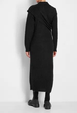 Шерстяное платье Lemaire 27334 W 193 KN417 LK090 999 BLACK 219 в Украине