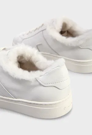 Кожаные кеды с мехом Santoni 61419 225/0A1M оригинал