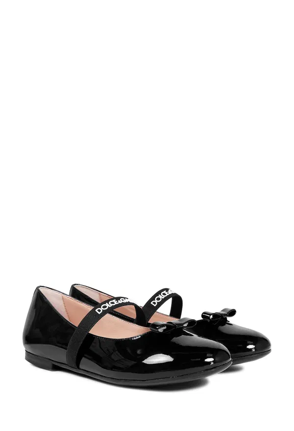 Дитячі чорні шкіряні балетки Dolce & Gabbana D11294 226/22 Купити