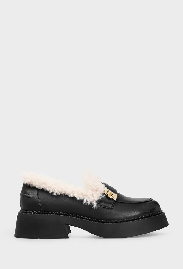 Кожаные лоферы с мехом CAMINIA FU FERRAGAMO 01K795 225/0A2M Купить