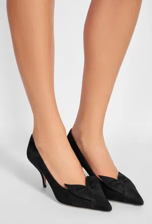 Замшевые лодочки BOW PUMP FERRAGAMO 01K026 225/0D2 фото