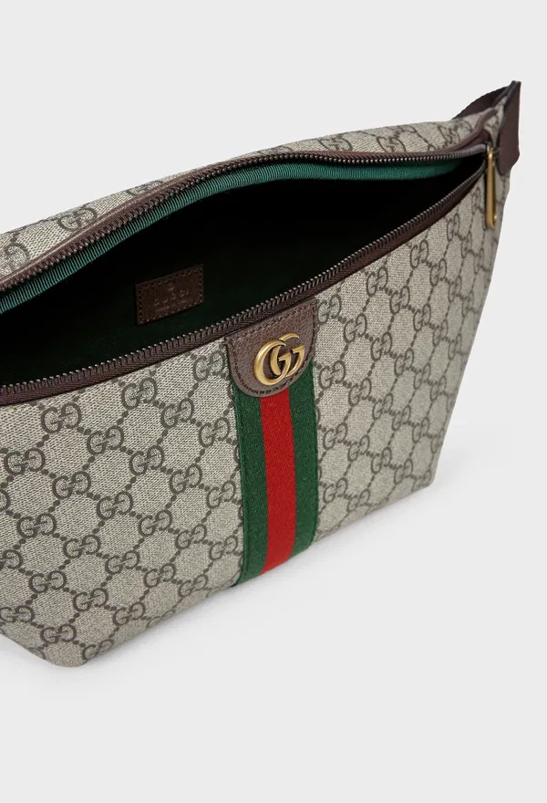 Мужская сумка на пояс темно-коричневого цвета OPHIDIA GG LARGE BELT Gucci 839104 126/0FW в Украине