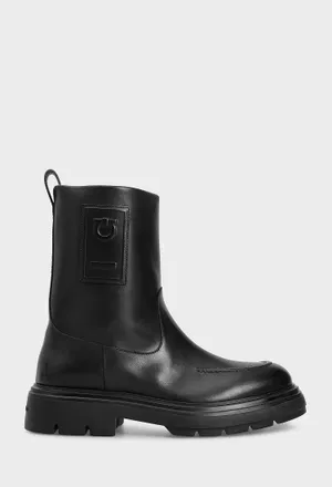 Шкіряні черевики TIRBA з хутром FERRAGAMO 01I830 224/0A2M Купити
