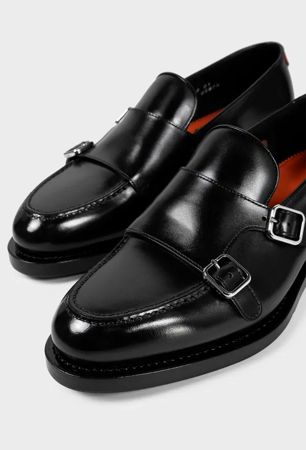 Чоловічі чорні шкіряні монки Santoni 17799 226/0A2 в Україні