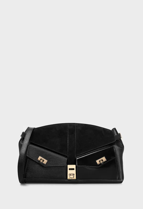 Кожаная сумка MULTIPOCKET HUG FERRAGAMO 219983 425/0A2 Купить