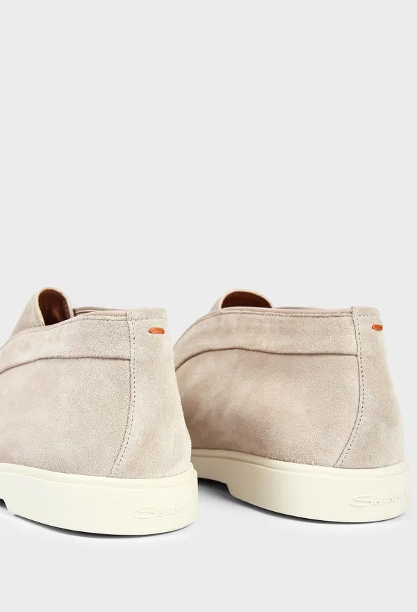 Женские замшевые дезерты цвета слоновой кости Santoni 58458 226/0DE оригинал
