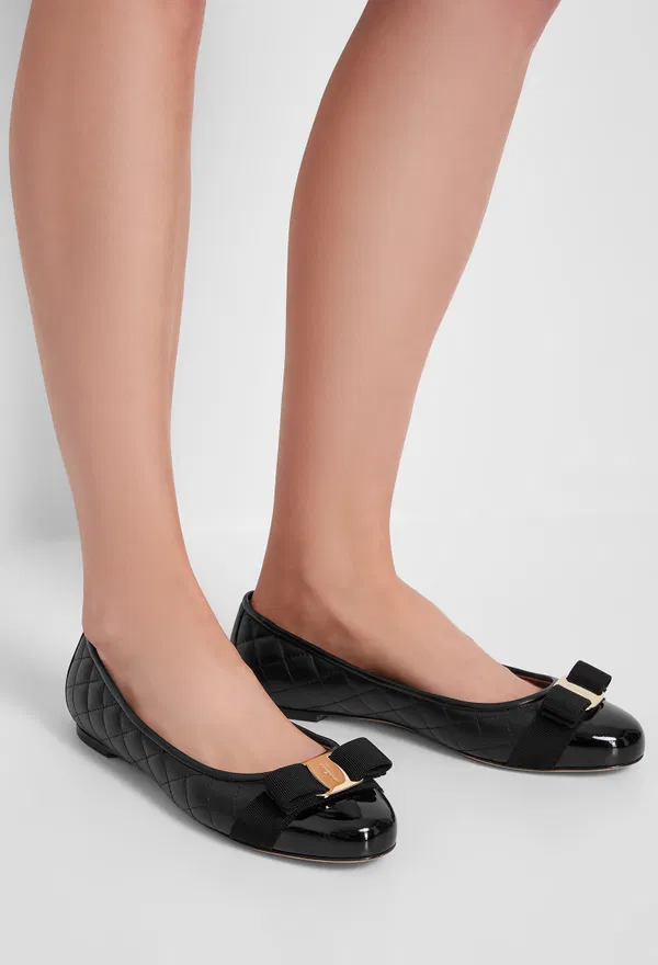 Кожаные балетки VARINAQ FERRAGAMO 01M831 224/0A2 фото
