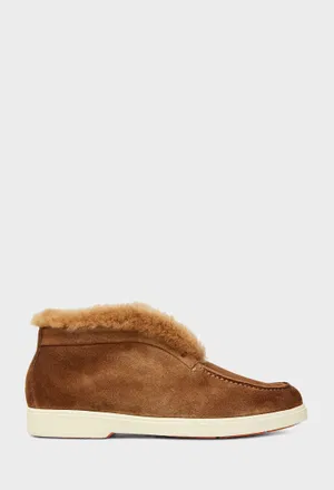 Замшеві черевики з хутром Santoni 58457 225/0D3M Купити