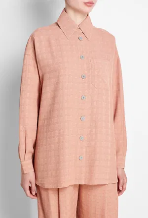 Сорочка Vika Gazinskaya 31717 FW20-1277 ORANGE/ BEIGE CHECK 220 оригінал