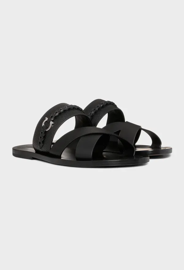 Шкіряні шльопанці FERRAGAMO 021099 123/0A2 Купити