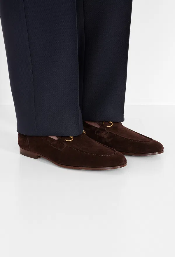 Замшевые лоферы Jordaan Gucci 406994 223/0D3 фото