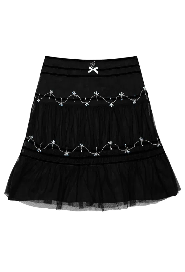 Чорна спідниця з бісером Blumarine 5082  U205/92 Купити