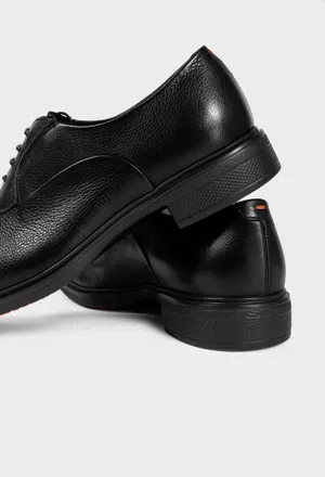 Мужские черные кожаные оксфорды Santoni 18957 226/0A2 оригинал