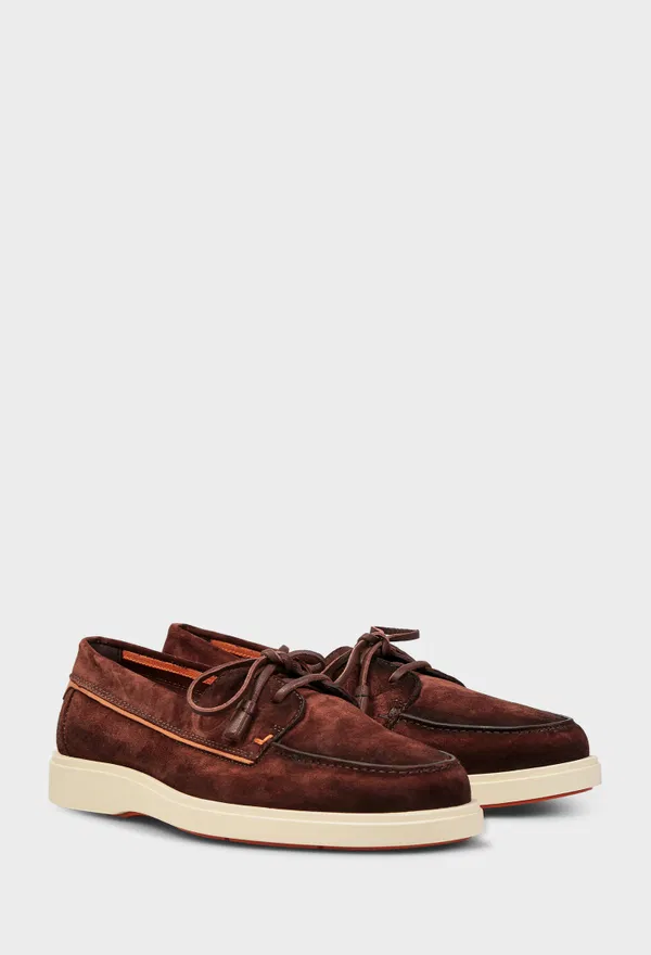 Замшеві топсайдери Santoni 19050 126/0DW Ціна
