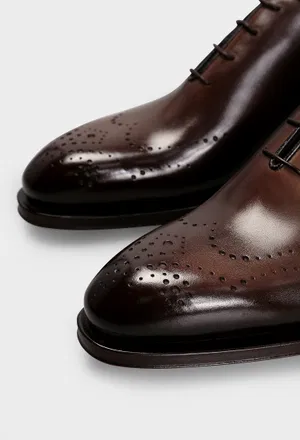 Кожаные оксфорды Santoni 18542 125/0A3 в Украине