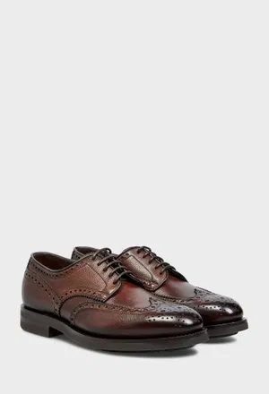 Мужские темно-коричневые кожаные дерби Santoni 15761 226/0AW Цена