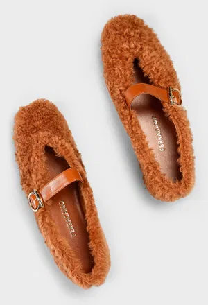 Балетки з хутром NENA FUR FERRAGAMO 01K586 225/3AT в Україні