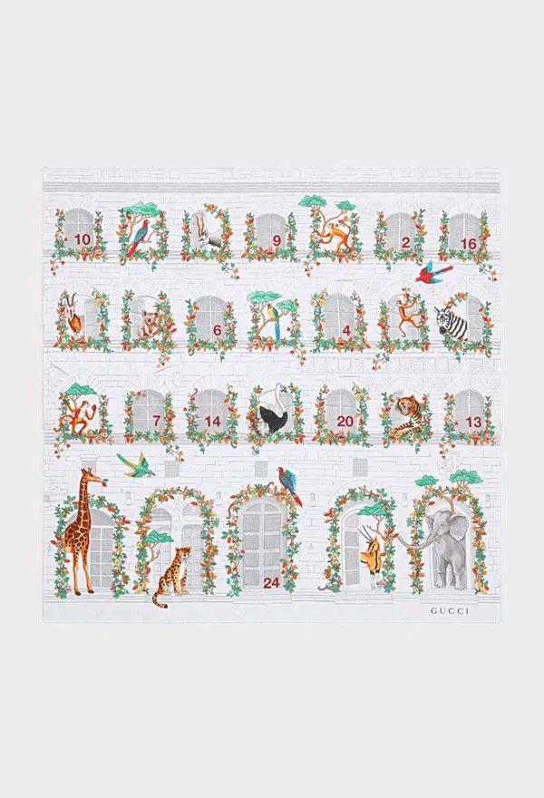 Жіноча шовкова хустка червоного кольору Gucci 859529 126/9C9 Ціна