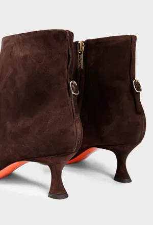 Коричневі замшеві ботильйони Santoni 71908 226/0D3 оригінал