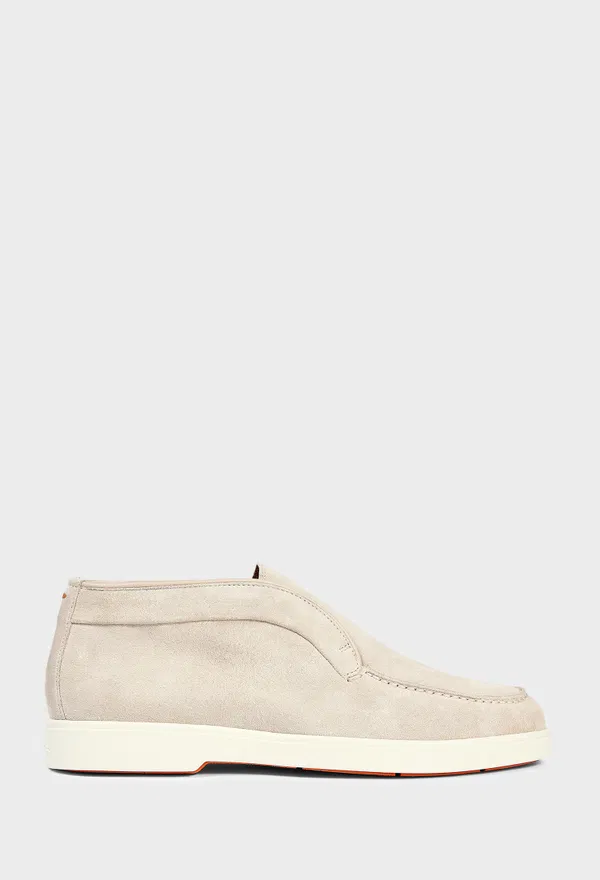 Женские замшевые дезерты цвета слоновой кости Santoni 58458 226/0DE Купить